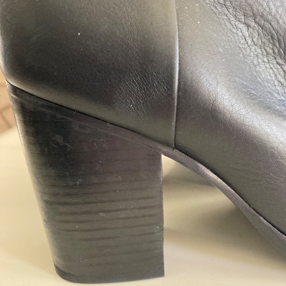 rag & bone Black Leather Heeled Boots Made in Italy Women’s Size 37.5 - Picture 3 of 10